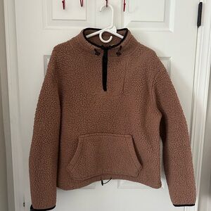 Love Tree Size Large Sherpa Fleece Quarter Zip Pullover